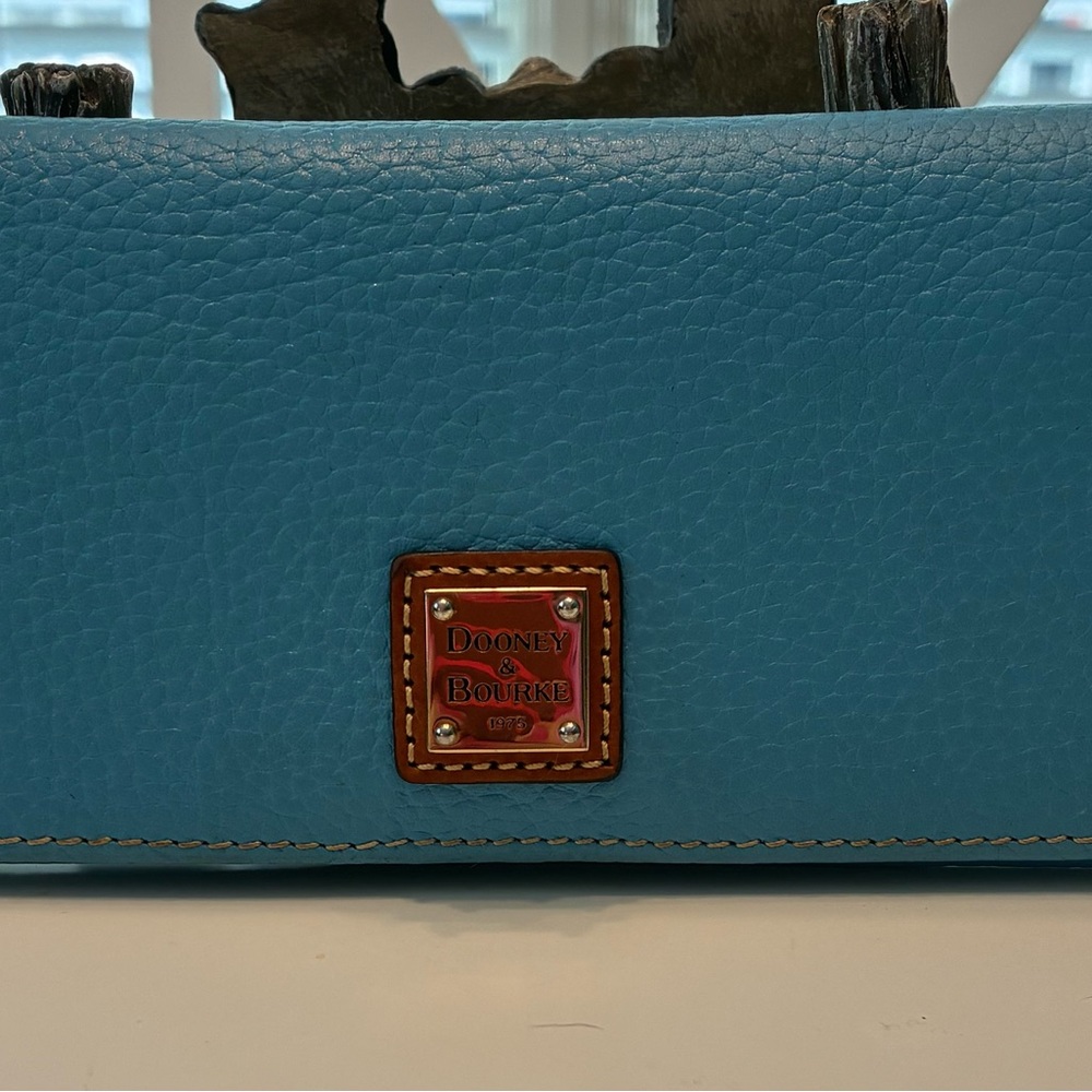 Dooney & Bourke Blue Pebble Grain Slim Wallet
